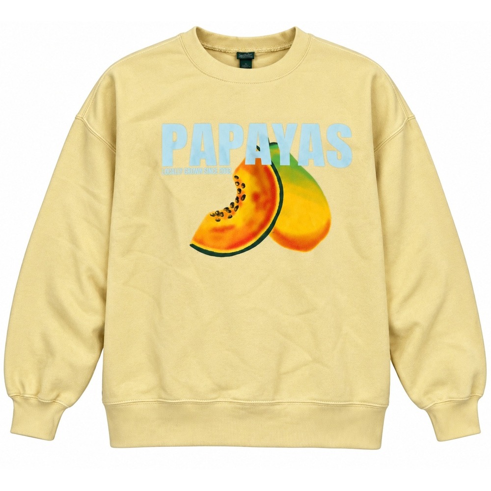 Wild Fable Papaya Graphic Sweatshirt Womens Size M Yellow Crewneck Pullover
